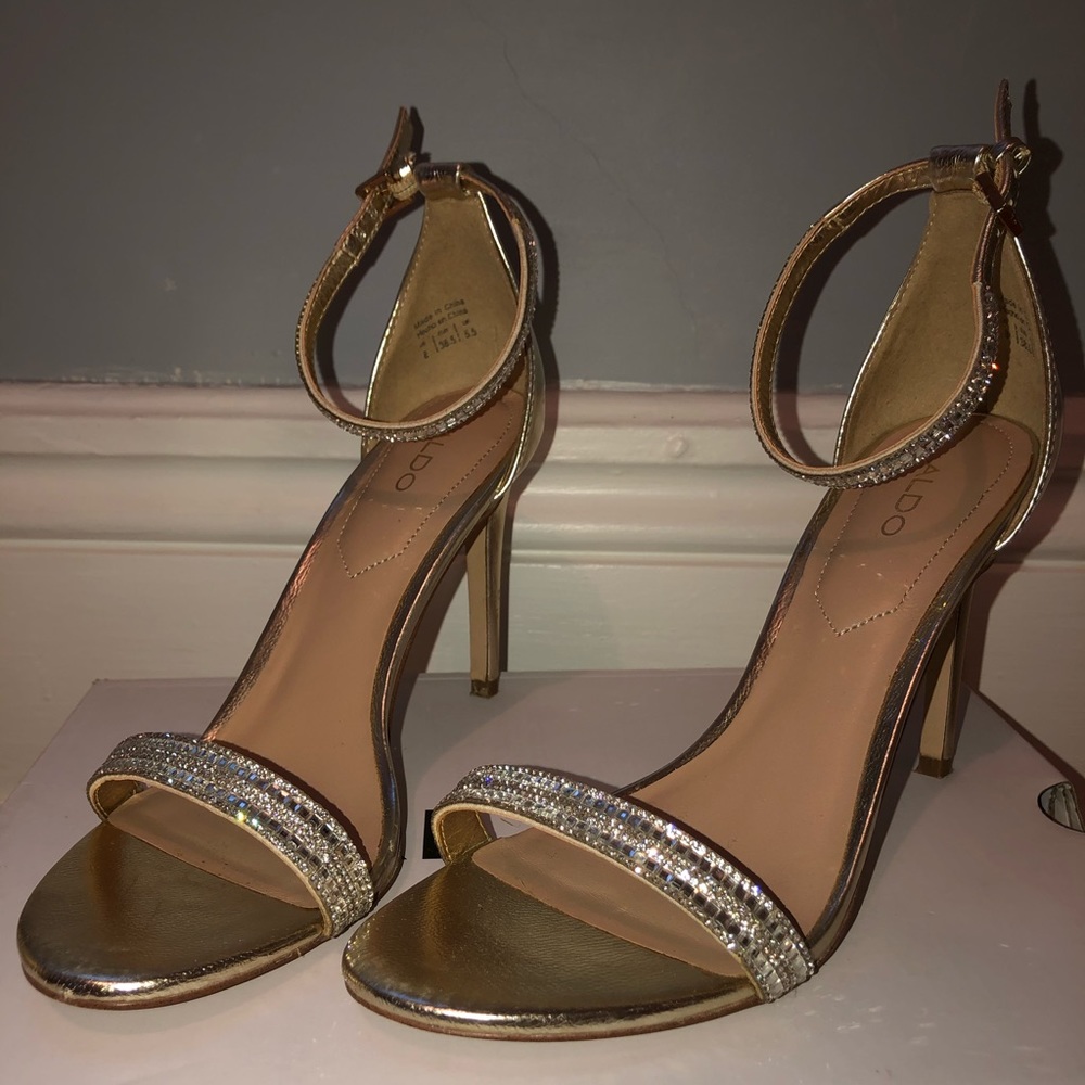 Gold sandal heels